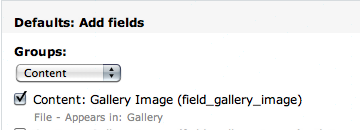 Selecting image field